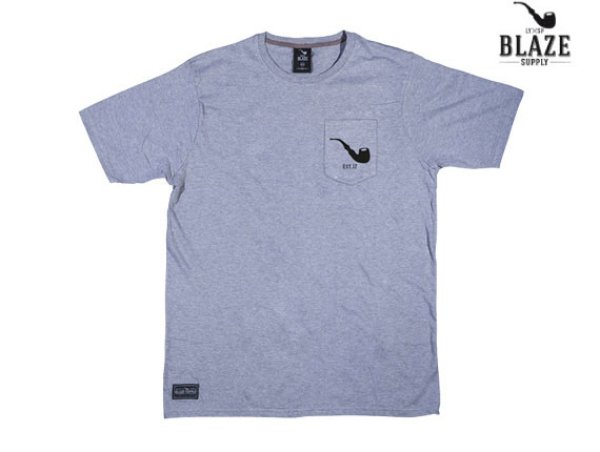 画像1: BLAZE SUPPLY ブレイズサプライ CLASSIC POCKET PIPE Tシャツ GREY (1)