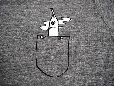 画像1: THE GHOST SHIP 幽霊船 POCKET Tシャツ VH.GREY