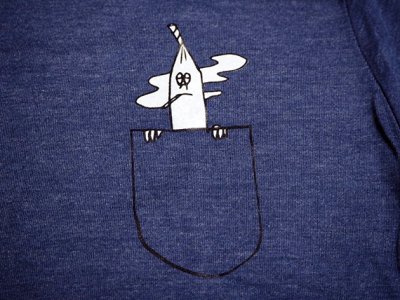 画像1: THE GHOST SHIP 幽霊船 POCKET Tシャツ VH.NAVY