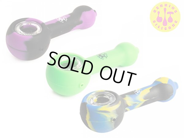 画像1: LIT SILICONE HAND PIPE シリコンハンドパイプ スクリーン内蔵 (1)