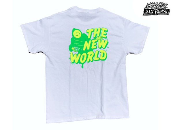 画像1: SIXSENSE シックスセンス THE NEW WORLD Tシャツ ホワイト ネオン (1)