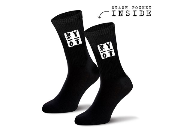 画像2: RYOT ATHLETIC STASH SOCKS 隠しポケット付き スタッシュソックス (2)