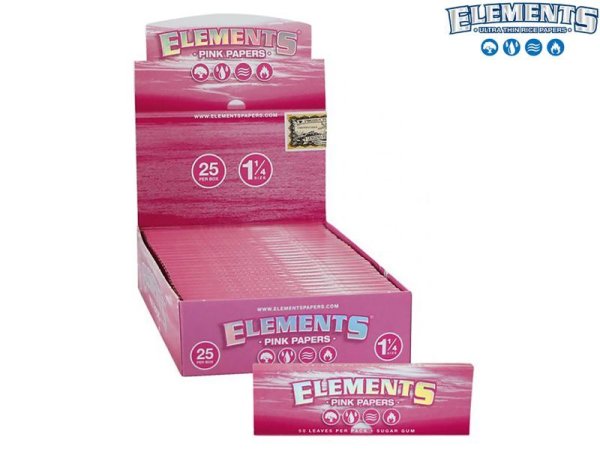 画像1: ELEMENTS PINK エレメンツ ピンクカラー ローリングペーパー 1 1/4 (1)