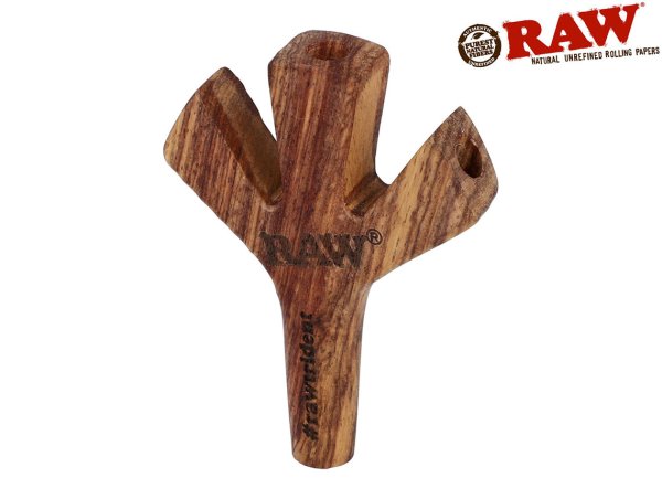 画像1: RAW TRIDENT WOODEN CIGAR HOLDER ロウ 木製シガレットホルダー 3穴 キングサイズ (1)