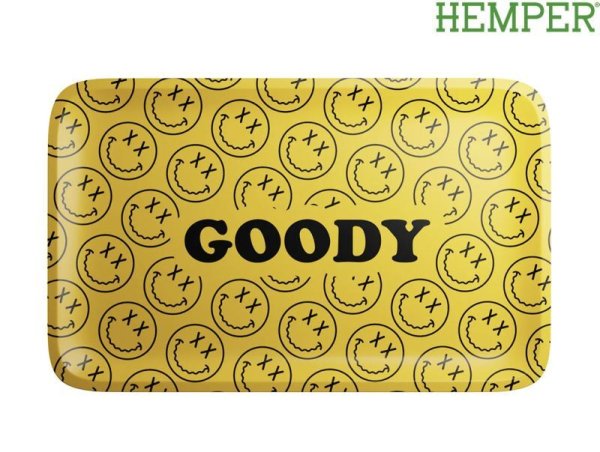 画像1: HEMPER GOODY YELLOW PATTERN FACE ROLLING TRAY ヘンパー グッディ イエローパターン フェイス ローリングトレイ (1)