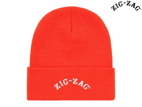 画像1: ZIG ZAG ジグザグ オフィシャル ビーニー ニット帽子 オレンジ (1)