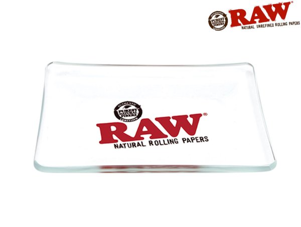 画像1: RAW MINI GLASS ROLLING TRAY ロウ ミニ ガラス ローリングトレイ (1)