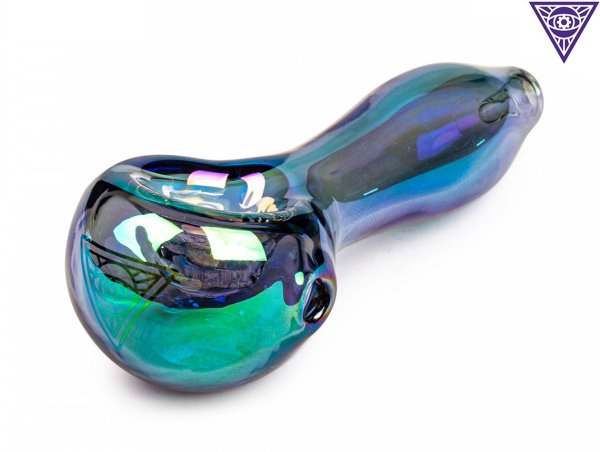 画像1: RED EYE TEK METALLIC TERMINATOR FINISH GLASS PIPE レッドアイテック メタリック ターミネーター フィニッシュ ガラスパイプ グリーン K5003G (1)