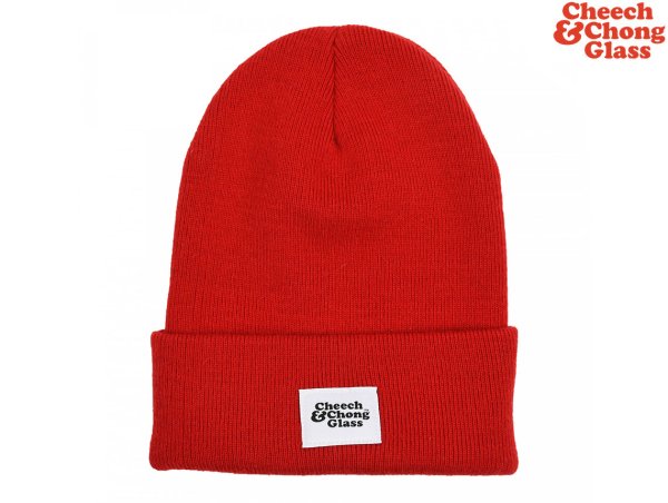 画像1: CHEECH&CHONG GLASS BEANIE チーチ&チョン グラス ニットビーニー レッド (1)