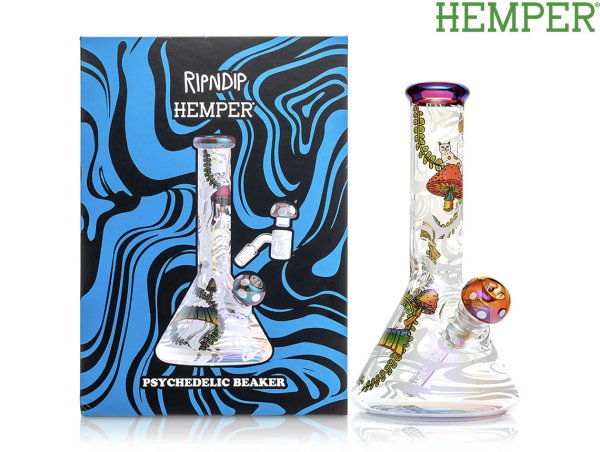 画像1: RIPNDIP X HEMPER PSYCHEDELIC BEAKER BONG KIT リップンディップ ヘンパー サイケデリック ビーカー ガラスボング キット (1)