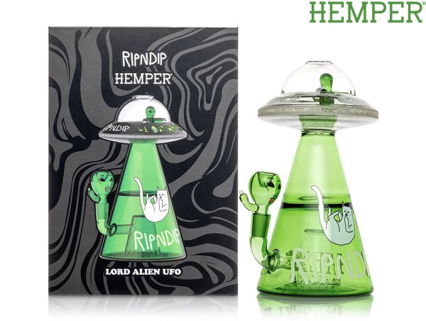 画像1: RIPNDIP X HEMPER LORD ALIEN UFO BONG リップンディップ ヘンパー ロードエイリアン ユーフォー ガラスボング (1)