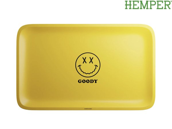 画像1: HEMPER GOODY YELLOW BIG FACE ROLLING TRAY ヘンパー グッディ イエロー ビッグ フェイス ローリングトレイ (1)