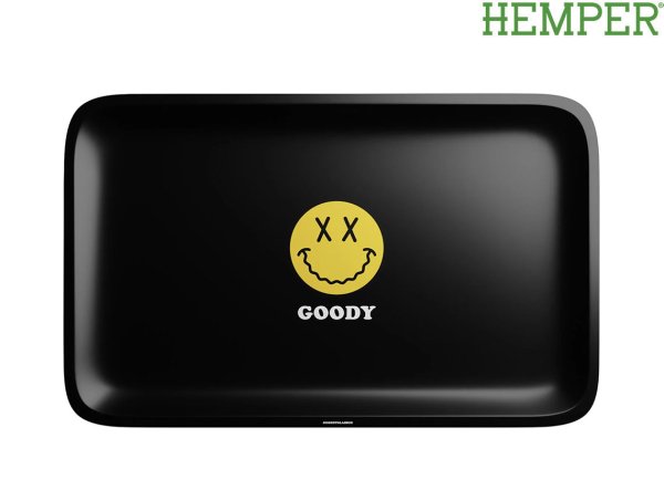 画像1: HEMPER GOODY BLACK BIG FACE ROLLING TRAY ヘンパー グッディ ブラック ビッグ フェイス ローリングトレイ (1)