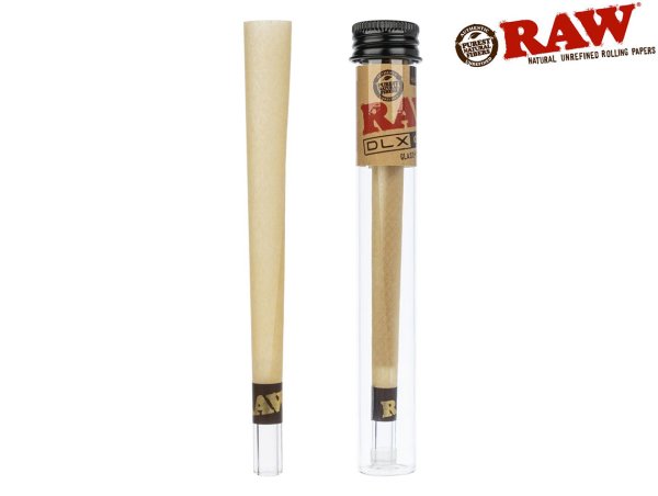 画像1: RAW DLX GLASS TIP HAND ROLLED KING SIZE CONES ロウ グラス ティップ ハンド ロール キングサイズ コーン (1)