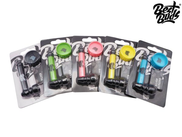 画像1: BEST BUDS PIPSY METAL PIPE WITH MINI GRINDER ベスト バッズ ピップシー メタルパイプ ミニ グラインダー (1)