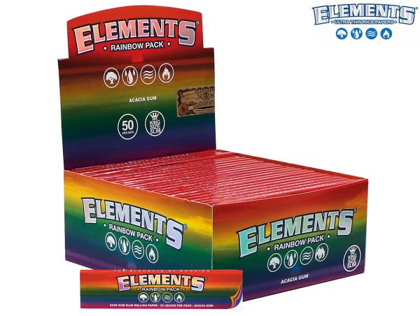 画像1: ELEMENTS RAINBOW KING SIZE SLIM エレメンツ レインボーカラー ローリングペーパー キングサイズスリム (1)