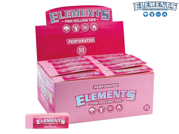 画像1: ELEMENTS PINK TIPS PERFORATED エレメンツ ピンク フィルター ティップス 折れ線 ミシン目 入り (1)