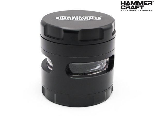 画像1: HAMMERCRAFT ALUMINUM GRINDER WITH WINDOW ハンマークラフト ウィンドウ アルミ グラインダー 61mm 4パーツ ブラック (1)