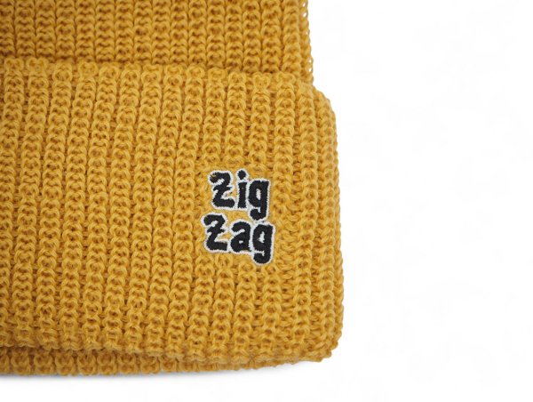 画像3: ZIG ZAG  VINTAGE BEANIE BEANIE ジグザグ オフィシャル ビーニー ニット帽子 マスタード イエロー (3)