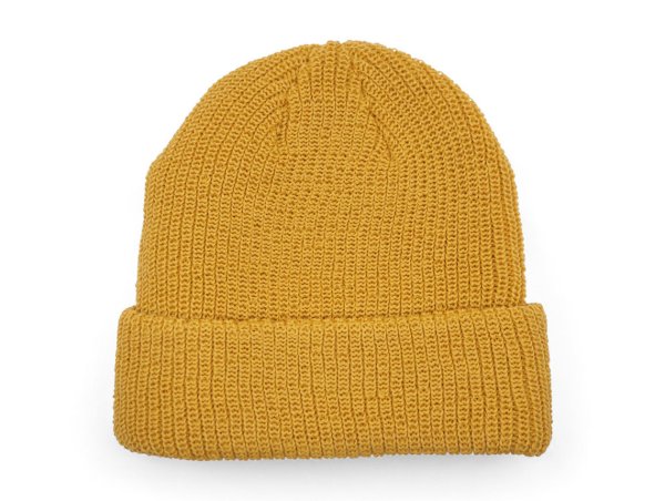 画像2: ZIG ZAG  VINTAGE BEANIE BEANIE ジグザグ オフィシャル ビーニー ニット帽子 マスタード イエロー (2)