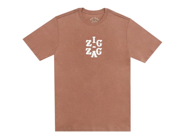 画像2: ZIG ZAG ジグザグ オフィシャル Tシャツ VINTAGE VERTEX モカ (2)