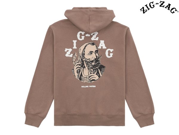画像1: ZIG ZAG VERTEX HOODIE ジグザグ フーディー パーカー モカ (1)