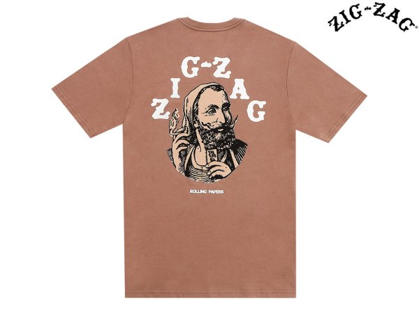画像1: ZIG ZAG ジグザグ オフィシャル Tシャツ VINTAGE VERTEX モカ (1)