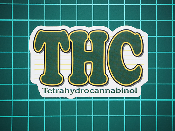 THC ステッカー Tetrahydrocannabinol | 通販ヘッドショップのバズ